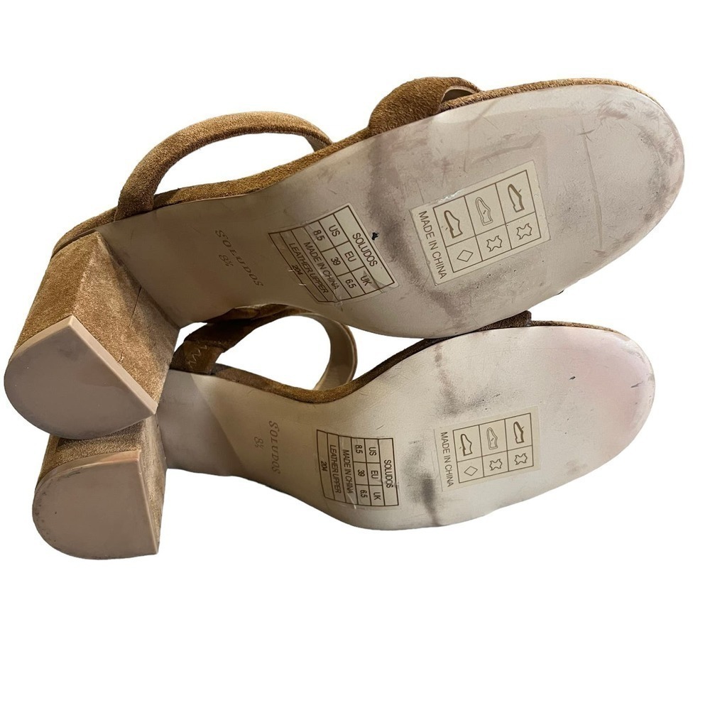 Soludos Ines Suede Open Toe Block Heel Sandals Wa… - image 8